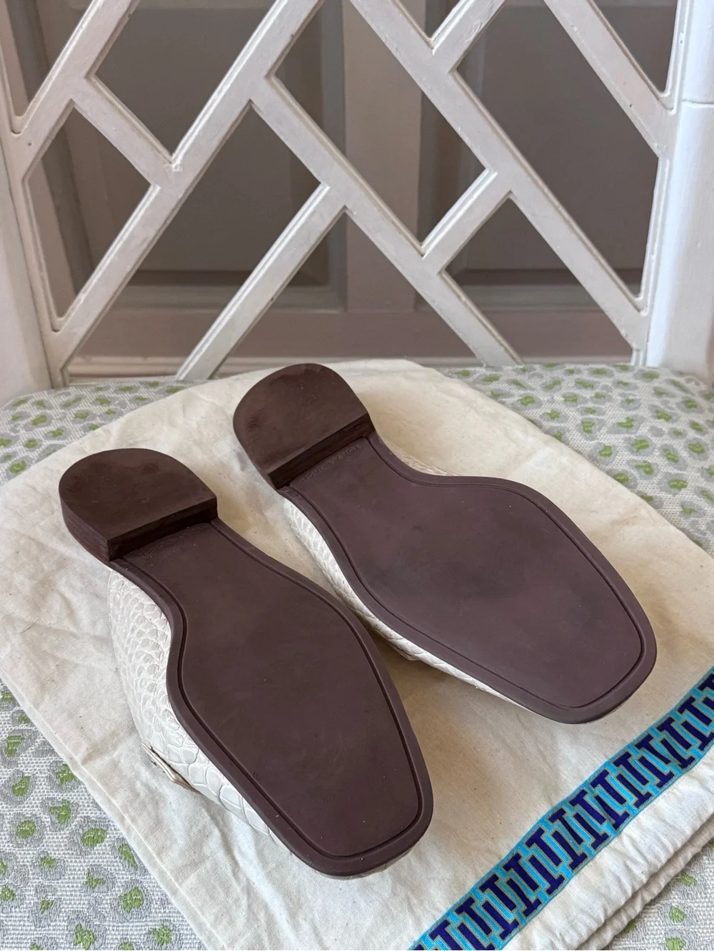 Tory Burch Cream Georgia Croc-Embossed Mule Loafers